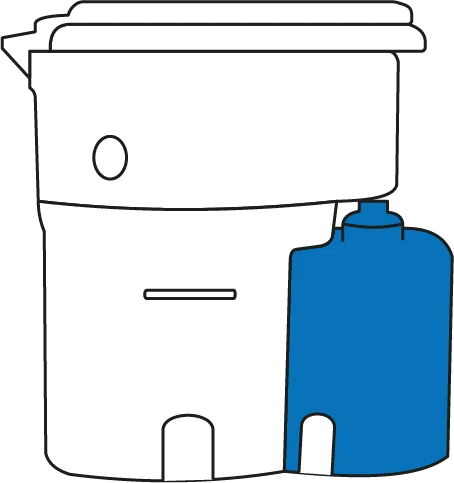 Compacte vloeistoffles van 7 L