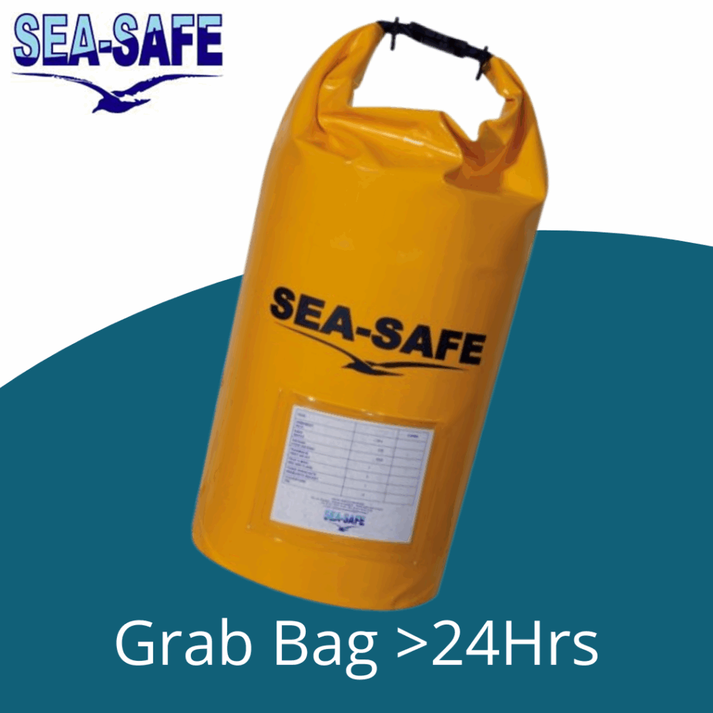 Sea-Safe - Emergency Survival Grab Bag with FAK, handlfares, TPA food ration and survival water