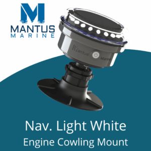 Mantus Marine - All White Solar Navigation Light - Boat Bow and Engine Cowling Mount