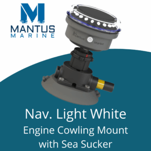Mantus All White Navigation Light (Engine Cowling and Boat Bow Mount with Sea Sucker) vaccuĂ¼mbevestiging